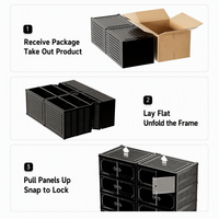 Klappbarer Schuhschrank mit Magnetischer Doppeltür, Installationsfreie Integrierte Aufbewahrungsbox, Schuhregal-Organizer für Kleiderschrank und Eingangsbereich