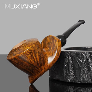 Muxiang Handmade Briar Wood Smoking Pipe Bent Shape 3mm Duct For Men - Product Image 4