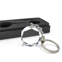 Porte-clés personnalisé DT-Key001A en cristal K9 - Clé en verre gravée au laser 3D pour voiture, cadeau de mariage, cadeau d'entreprise, photo ou logo DIY