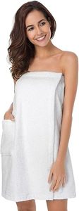 En gros, Jupe de bain blanche à logo personnalisé, serviette enveloppante pour spa, séchage rapide, pour salon de coiffure et de beauté, jupes de spa - Product Image 3