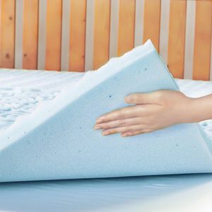 Gran oferta Premium 1,5 pulgadas azul enfriamiento Gel infusión aliviar relajarse sueño profundo transpirable espuma viscoelástica colchón Topper - Product Image 3