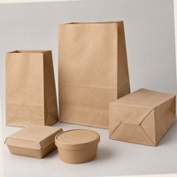 Sacs en papier kraft SOS imprimés sur mesure sans poignées pour la restauration, emballage de boulangerie en gros, approvisionnement B2B en gros