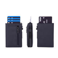 Dompet pendek Pria Anti pencurian, dompet genggam tas kecil pemblokir RFID merek mewah, tempat kartu kredit Anti pencurian