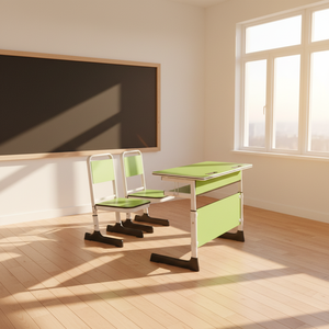Bureau double et chaise, bureau d'étude et chaise pour étudiants universitaires/banc d'étudiant/un mobilier scolaire pour collège - Product Image 1