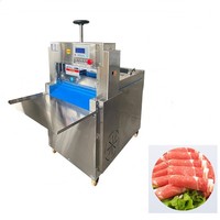 Machine à découper automatique à quatre rouleaux CNC pour viande congelée / Machine à découper en rouleaux de viande de mouton congelée / Machine à trancher le bacon