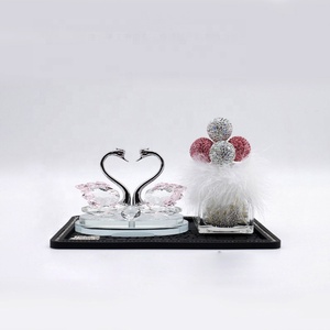 Murano <strong>Mother</strong> and <strong>Son</strong> Statue for Car Decoration Crystal Glass Crafts Swan Animal for Wedding Ornament Souvenirs - Product Image 1