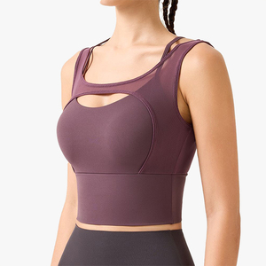 Soutien-gorge de sport, course à pied, yoga, soutien-gorge de sport à deux pièces, soutien-gorge de fitness, push-up, dos croisé, creux, beauté, t-shirt - Product Image 3