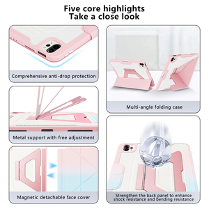 Étui magnétique pour <span class=keywords><strong>iPad</strong></span> avec support pour stylet, en cuir PU, Smart Cover, fonction veille/réveil automatique, support pour tablette, compatible <span class=keywords><strong>iPad</strong></span> Pro 11 <span class=keywords><strong>et</strong></span> <span class=keywords><strong>Air</strong></span> 10e génération - Product Image 2