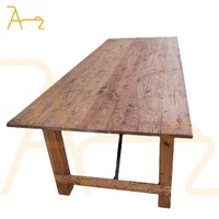 Meubles de banquet en bois rectangulaire de mariage personnalisés Table de salle à manger de mariage pliante en bois massif de ferme française