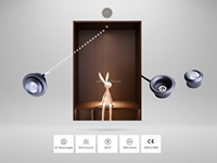 Spot LED Micro Ultra-Compact Personnalisé à Encastrer, Taille de Découpe 20mm, pour Vitrine 5061-42-1