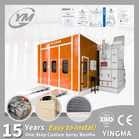 Cabine de peinture automobile 24 kW à chauffage électrique/infrarouge, homologuée CE, installation facile DIY, éclairage LED, cabine de peinture individuelle pour véhicules, USA