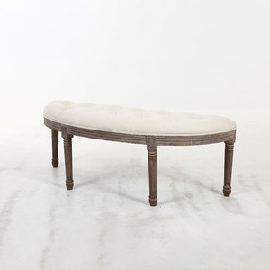 Moderne Meubles De Chambre À Coucher En Bois de Caoutchouc Solide Ksf25001 Coton Lin Antique <span class=keywords><strong>Banc</strong></span> En Bois - Product Image 4