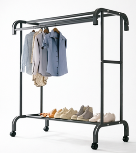 Heavy Duty Metal Garment Rack with Top Shelf Movable Clothes Drying Rack Large Capacity Clothing Organizer for Bedroom Balcony - Product Image 2