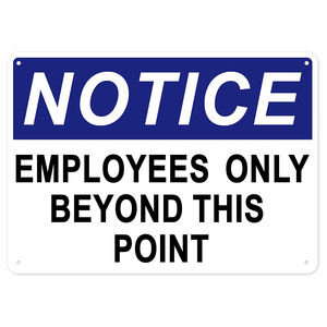 لافتات 'الموظفون فقط - ما وراء هذا النقطة' - مصنوعة من الألومنيوم - لا يسمح بالعملاء في منطقة العمل - لافتة 'الموظفون فقط' للأبواب - Product Image 5