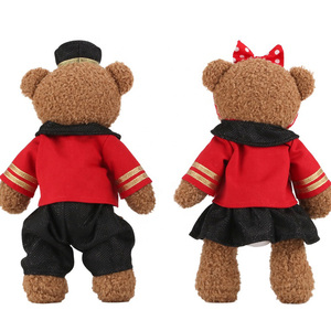 ZAVES, oso de peluche marrón para estudiantes, juguete de peluche con decoración de uniforme escolar, juguete suave para regalo para graduación, relleno de algodón PP - Product Image 4