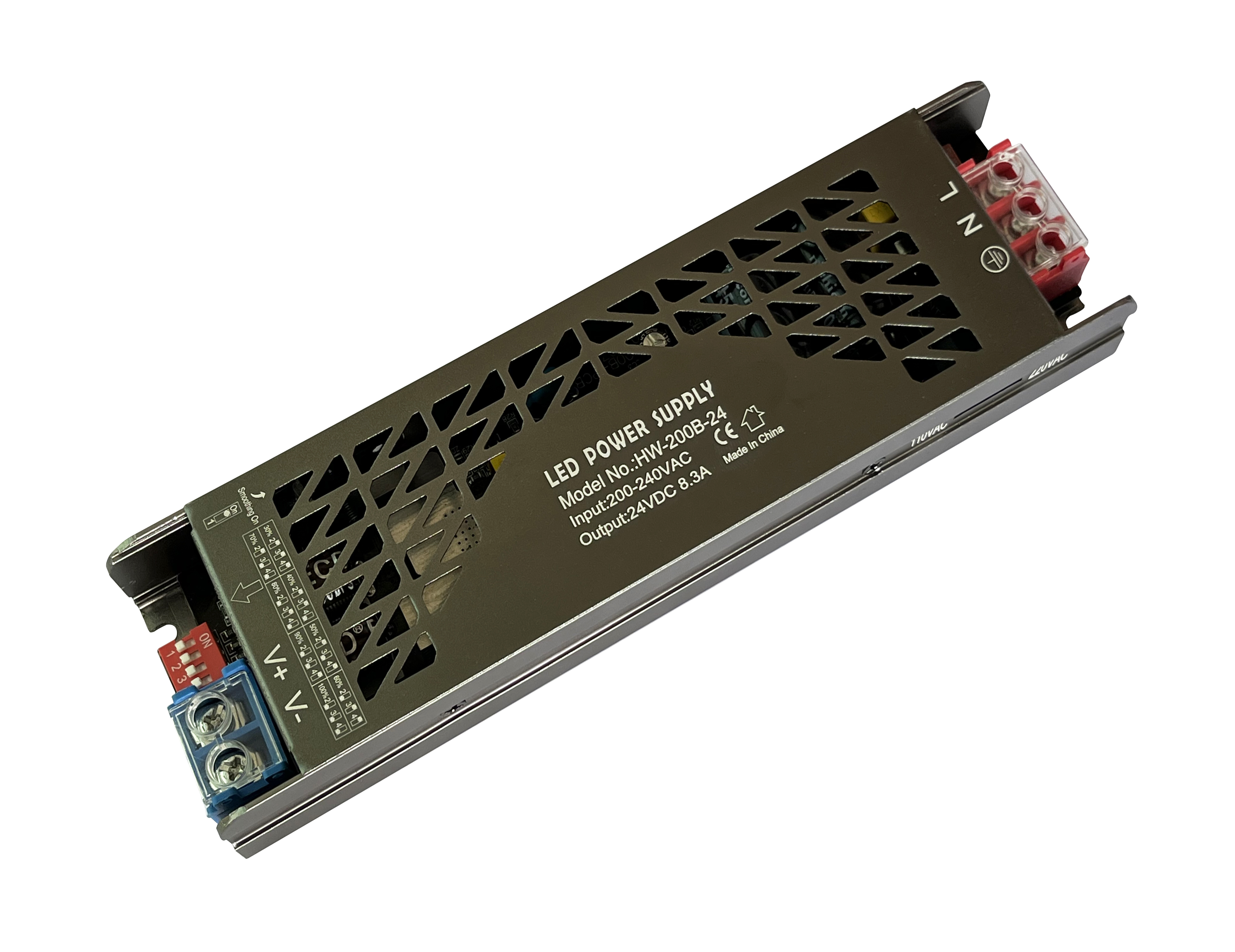 24V 200W LED Driver Transformer with Dip Switch Smoothing on SMPS Switching Power Supply for LED Lighting AC-DC Energy Transfer