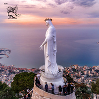 Statue de la Vierge Marie en marbre géante sculptée à la main BLVE, statue religieuse d'extérieur, priez à la Vierge du Liban