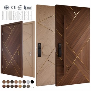 Porte d'entrée principale américaine en bois, design moderne, grande porte d'entrée en bois luxueuse, portes modulaires en bois - Product Image 2