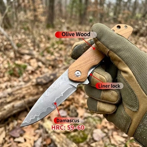 Cuchillo de Bolsillo Plegable de Acero de Damasco, con Logotipo Personalizado, para Campismo, Táctico, Uso Diario, Venta al Por Mayor - Product Image 5