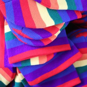 หมวกไหมพรมเด็ก 7 สี ลายรุ้ง  ถักลายเส้นสีสันสดใส  อะคริลิกกันหนาว  สำหรับเด็ก  พร้อมโลโก้สั่งทำ - Product Image 3