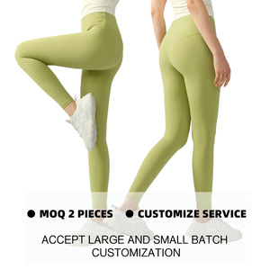 Venta al por mayor Naked Feel Yoga Legging Cintura alta Control de barriga Mujeres Pantalones deportivos Gimnasio Medias Logotipo personalizado <span class=keywords><strong>Deporte</strong></span> Entrenamiento Leggings - Product Image 3