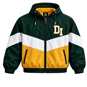 Chaqueta cortavientos con capucha para hombre, fabricada a medida, con cierre, para exteriores, transpirable, informal, de invierno, con logo bordado. - Product Image 1