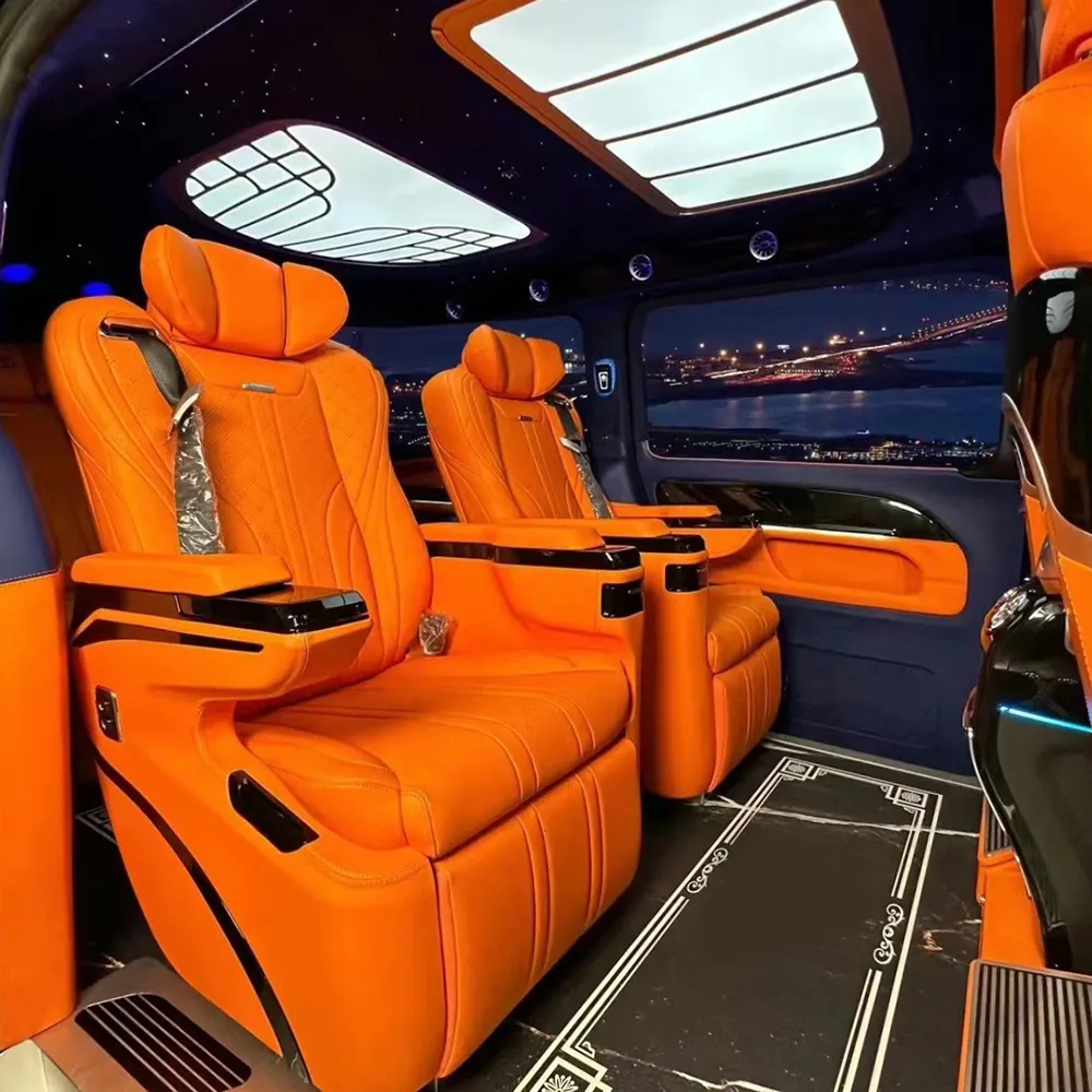 Dernier style de siège de voiture de luxe en cuir inclinable confortable à commande par écran tactile pour Mercedes Benz Sprinter w447 vclass