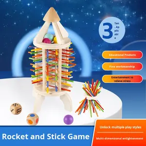 Juego de Equilibrio de Cohetes de Madera para Niños de 4 a 6 Años, Juguete Educativo Interactivo para Padres e Hijos, Ideal para Jardín de Infancia - Product Image 5