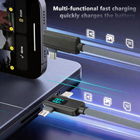 6'sı 1 arada USB C Kablosu 65W LED Ekranlı Silikon Çoklu Şarj Kablosu, Veri Senkronizasyonlu, USB C Şarj Kablosu Kombosu Tip C/USB A/L