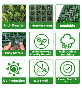 P119 yeni tasarım gerçek dokunmatik sahte çit duvar panelleri sedir yaprağı yapay çim duvar şimşir panelleri yeşillik zemin - Product Image 5