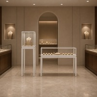 Vitrine à bijoux en verre sur mesure, minimaliste, murale, pour boutique de bijoux, aménagement de magasin