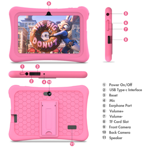 PRITOM K7 Tablette pour enfants 7 pouces <span class=keywords><strong>4</strong></span> Go de RAM 32 Go de ROM Tablette <span class=keywords><strong>Android</strong></span> PC 7 "Tablette WIFI avec contrôle parental Play <span class=keywords><strong>Store</strong></span> <span class=keywords><strong>App</strong></span> GMS - Product Image 2