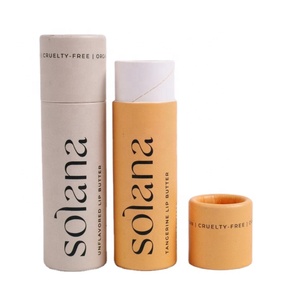 Đẩy lên cao cấp Hữu Cơ tròn Son dưỡng môi trong thân thiện với môi ống giấy Chapstick Mỹ phẩm tùy chỉnh kích thước với thiết kế chống ẩm - Product Image 1