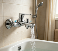 Robinet de douche mural classique chaud/froid à poignée unique en alliage de zinc, idéal pour les systèmes de douche d'hôtel