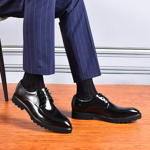 Chaussures Oxford pour hommes en cuir véritable à bout carré, style coréen, formelles, faites à la main, antidérapantes, respirantes et légères - Product Image 5