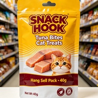 Sac d'alimentation pour chats à fenêtre transparente de qualité alimentaire, gaufré, haute résistance, anti-déformation, pour aliments pour chats faibles en gras, pour commande en gros, transfrontalier