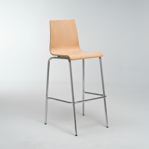 Tabouret de bar empilable moderne en contreplaqué pour restaurant, cuisine et salle à manger - Product Image 1