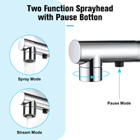CUPC Robinet de douche chromé 304SS Robinet de lavabo extractible Mitigeur d'eau de salle de bain