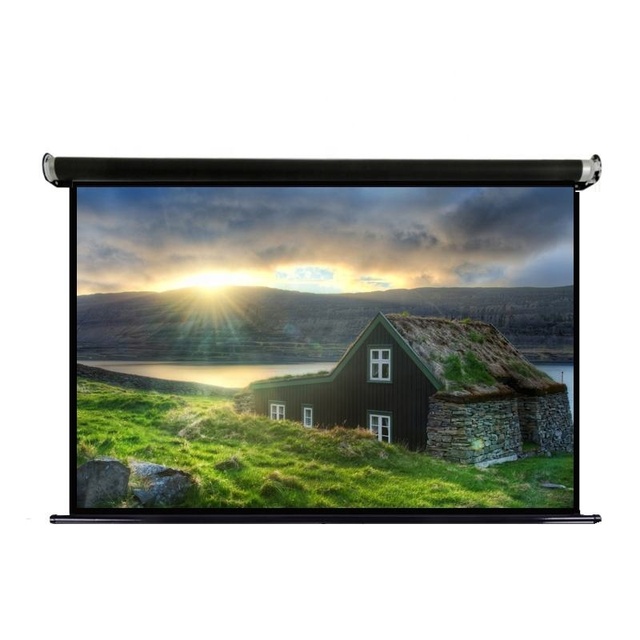 HaoMingUniversal Projection Screen for All Kinds Projector Manual Wall Mounted Frame Screens with 72 Inch 16:9 PVC Cinema Screen