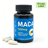 Extrait de racine de Maca haute pureté 1500mg en capsules – Soutien naturel à l'énergie et à la vitalité masculine – 60 gélules – Complément alimentaire à base de plantes – Marque privée OEM