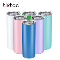 Vasos Térmicos Skinny Rectos de Acero Inoxidable para Sublimación en Blanco de 20oz y 30oz con Pajillas