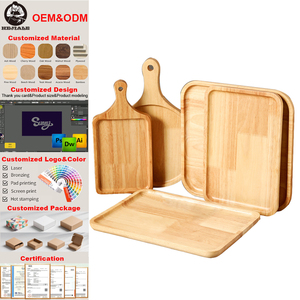 Tagliere in Legno Spesso per Cucina, Vassoio per Servire Formaggi, Salumi, Bistecche, Pizza e Pane, con Manico - Product Image 1