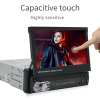 Radio para Auto 1 DIN con CarPlay y Navegación GPS Pantalla Retráctil IPS de 7" Reproductor Multimedia Android 11 Universal de Audio y Video sin DVD