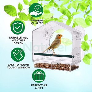 Asılı pencere Hummingbird papağan kuş su besleyici çevre dostu Modern tasarım plastik pleksiglas kuş kafesi besleyici - Product Image 6