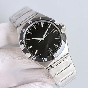 Montre-bracelet pour homme de style professionnel haut de gamme, cadran noir, réserve de marche, date, multifonctionnelle, en acier inoxydable - Product Image 2