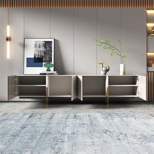 Juego de Mesa de Centro y <span class=keywords><strong>Mueble</strong></span> para <span class=keywords><strong>TV</strong></span> de Placa de Roca, Muebles Modernos para Sala de Estar, Almacenamiento Duradero y Ecológico, Fácil de Limpiar - Product Image 4