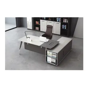 طاولة كمبيوتر مكتب تنفيذي بتصميم عصري مُصمم من الميلامين مكتب تنفيذي بتصميم عصري من الميلامين