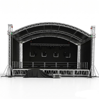 Sistema de Estructura de Truss para Cabina de DJ, 290*290 mm, Negro, Techo Curvo en Forma de Arco, Estructura de Aluminio, Truss para Eventos, Truss Circular para Exteriores