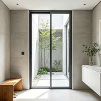 Porte coulissante en verre et aluminium givré, insonorisée, translucide, anti-humidité, facile à nettoyer et silencieuse pour salle de bain