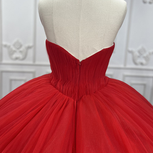 7523 Nouveautés Robes de soirée longues élégantes en dentelle rouge à épaules dénudées pour femmes - Product Image 2